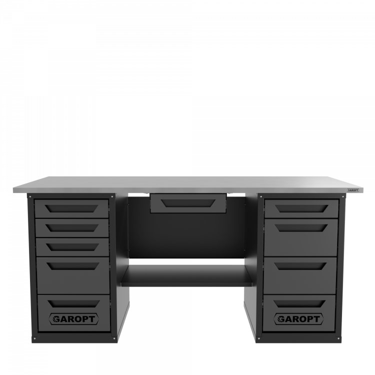 Верстак с ящиком двухтумбовый 4 ящиков /5 ящиков 1800*700 серый GAROPT, GT1800Y1Y4Y5.grey