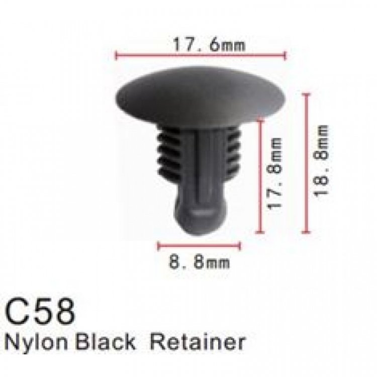 Клипса для крепления внутренней обшивки а/м универсальная пластиковая (100шт/уп.) Клипса для крепления внутренней обшивки а/м универсальная пластиковая (100шт/уп.)