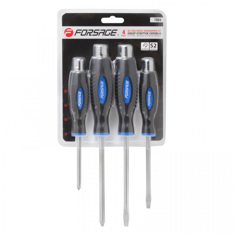 Набор отверток силовых  магнитных "Profi"4пр.(SL:5.5х100,6.5х125мм; PH:1х75,2х125мм)в блистере