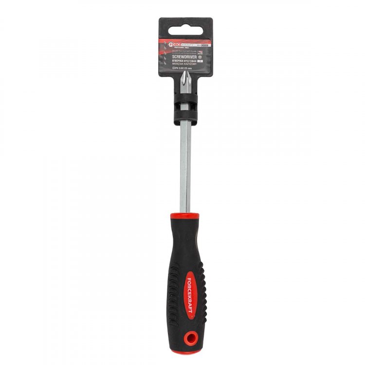 Отвертка крестовая магнитная "Profi" S2 PH3.0х125мм, в пластиковом держателе