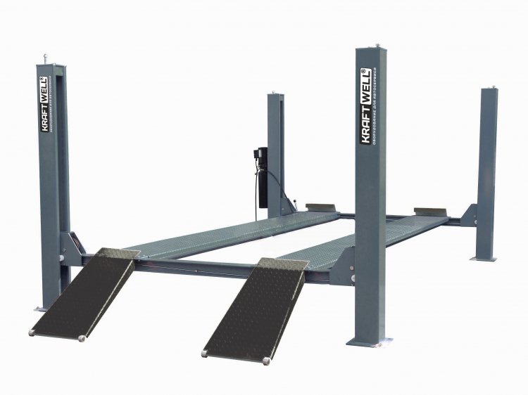 Подъемник четырехстоечный г/п 5,5 т. платформы 5160 мм гладкие, пневмостопора