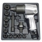 Пневмогайковерт 813Нм 1/2" (потребление 120л/мин)с комплектом головок 12пр.(10,12,13,14,17,19,22,24,27мм) Пневмогайковерт 813Нм 1/2" (потребление 120л/мин)с комплектом головок 12пр.(10,12,13,14,17,19,22,24,27мм)