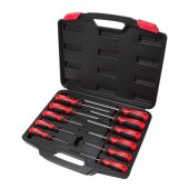 Набор отверток TORX с отверстием 11пр.(ТН6,7,8,9,10,15х75мм; ТН20,25,27х100мм; ТН30х125мм; ТН40х150мм), в кейсе