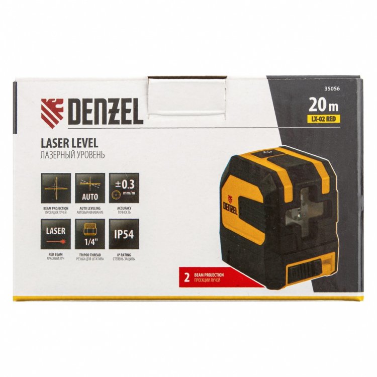 Лазерный уровень LX 02 Red, 20 м, 635 нм, резьба 1/4"// Denzel Лазерный уровень LX 02 Red, 20 м, 635 нм, резьба 1/4"// Denzel