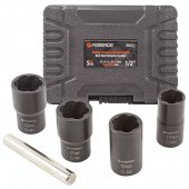 Набор головок-экстракторов для поврежденных болтов/гаек 5пр. 1/2"(17,19,21,22мм), в кейсе Набор головок-экстракторов для поврежденных болтов/гаек 5пр. 1/2"(17,19,21,22мм), в кейсе