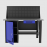 Верстак однотумбовый с ящиком и экраном 1400*700 GAROPT синий, GT1400STDY1PP.blue