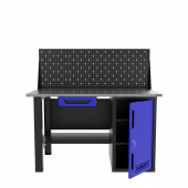 Верстак однотумбовый с ящиком и экраном 1400*700 GAROPT синий, GT1400STDY1PP.blue