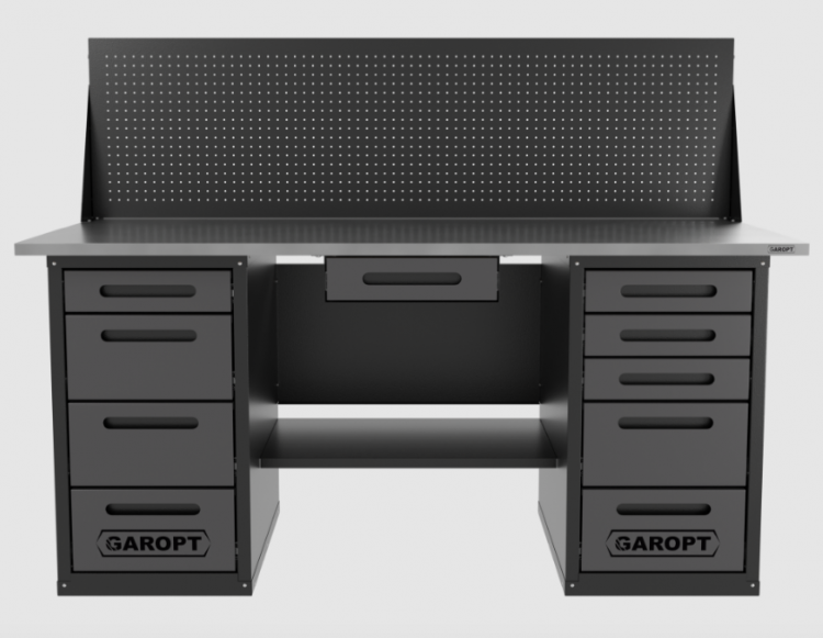 Верстак двухтумбовый 4 ящиков /5 ящиков с экраном и ящиком, 1800*700 серый GAROPT, GT1800Y1Y4Y5PP.grey Верстак двухтумбовый 4 ящиков /5 ящиков с экраном и ящиком, 1800*700 серый GAROPT, GT1800Y1Y4Y5PP.grey