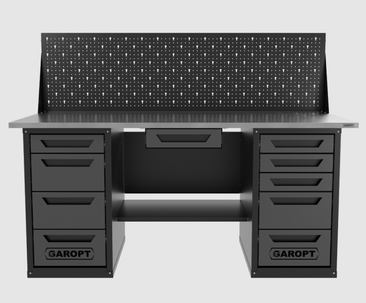 Верстак двухтумбовый 4 ящиков /5 ящиков с экраном и ящиком, 1800*700 серый GAROPT, GT1800Y1Y4Y5PP.grey Верстак двухтумбовый 4 ящиков /5 ящиков с экраном и ящиком, 1800*700 серый GAROPT, GT1800Y1Y4Y5PP.grey