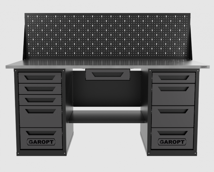 Верстак двухтумбовый 4 ящиков /5 ящиков с экраном и ящиком, 1800*700 серый GAROPT, GT1800Y1Y4Y5PP.grey Верстак двухтумбовый 4 ящиков /5 ящиков с экраном и ящиком, 1800*700 серый GAROPT, GT1800Y1Y4Y5PP.grey