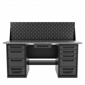 Верстак двухтумбовый 4 ящиков /5 ящиков с экраном и ящиком, 1800*700 серый GAROPT, GT1800Y1Y4Y5PP.grey