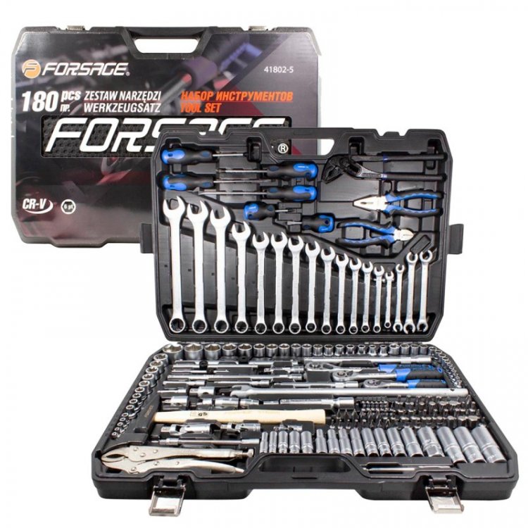 Набор инструментов 180пр. 1/4" 3/8" 1/2" (6гр.)(4-32мм)