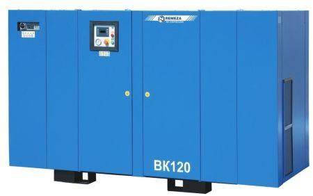 Винтовой компрессор ВК120-8, без ресивера , производительность 15200л/мин,  рабочее давление 8 бар, мощность двигателя 90кВт, вес 1830 кг, габариты 1945х1460х1840мм. REMEZA, Республика Беларусь