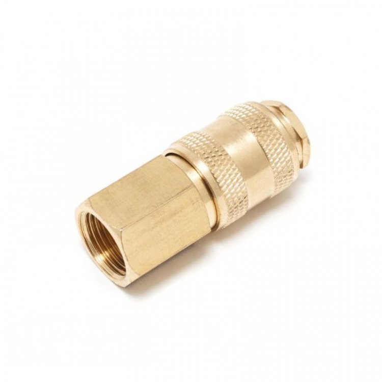 Быстроразъем пневматический с клапаном с внутренней резьбой 1/2" (латунь) Быстроразъем пневматический с клапаном с внутренней резьбой 1/2" (латунь)