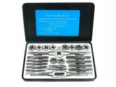 Набор метчиков и плашек дюймовый 24пр. (1/8,1/4, 5/16, 3/8, 7/16, 1/2), в металлическом кейсе Набор метчиков и плашек дюймовый 24пр. (1/8,1/4, 5/16, 3/8, 7/16, 1/2), в металлическом кейсе