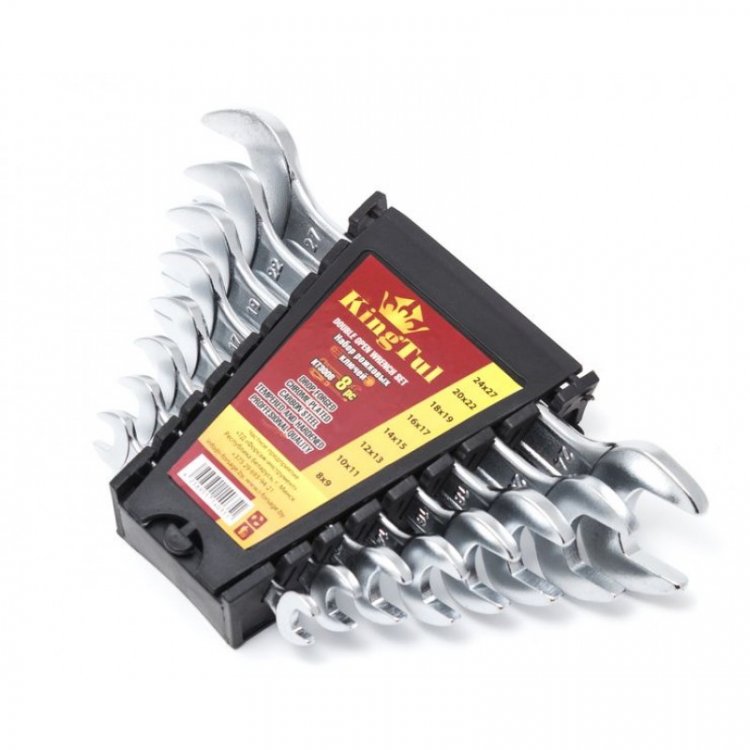 Набор ключей рожковых 8пр. (8х9, 10х11, 12х13, 14х15, 16х17, 18х19, 20х22, 24х27мм) в пласт. держателе Набор ключей рожковых 8пр. (8х9, 10х11, 12х13, 14х15, 16х17, 18х19, 20х22, 24х27мм) в пласт. держателе