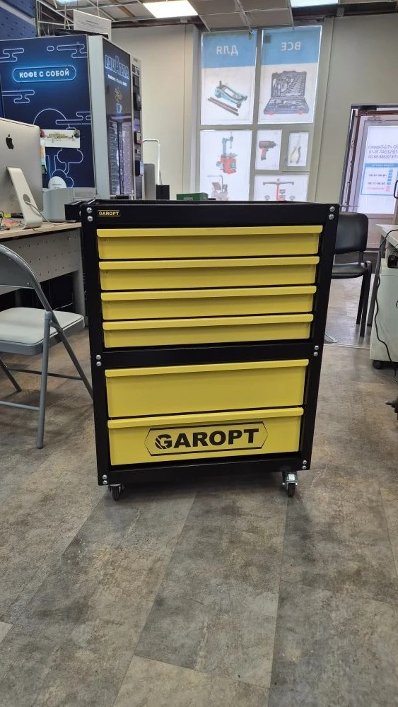 Тележка инструментальная GAROPT 6 ящиков Желтый , Серия "Econom"  арт. GTE6.YELL