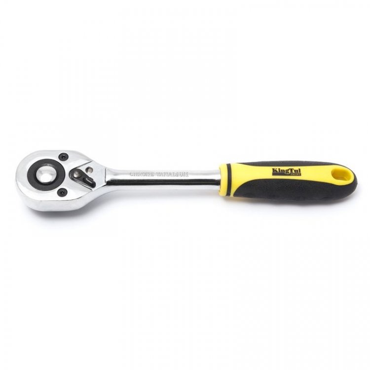 Трещотка хромированная с резиновой рукояткой 1/2" 24 зуб. Трещотка хромированная с резиновой рукояткой 1/2" 24 зуб.