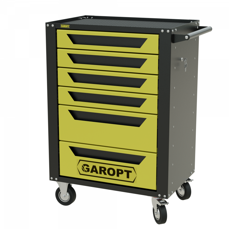 Тележка инструментальная Garopt 6 ящиков ЖЁЛТАЯ, центральный замок, увеличенные колеса, доводчики, GAROPT Серия "High", высота 1040мм (2) Тележка инструментальная Garopt 6 ящиков ЖЁЛТАЯ, центральный замок, увеличенные колеса, доводчики, GAROPT Серия "High", высота 1040мм (2)