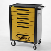 Тележка инструментальная Garopt 6 ящиков ЖЁЛТАЯ, центральный замок, увеличенные колеса, доводчики, GAROPT Серия "High", высота 1040мм Тележка инструментальная Garopt 6 ящиков ЖЁЛТАЯ, центральный замок, увеличенные колеса, доводчики, GAROPT Серия "High", высота 1040мм