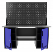 Верстак двухтумбовый с двумя экранами, синий 1800*700 Garopt, GT1800DDPP2.blue