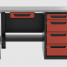 Верстак с ящиком однотумбовый 4 ящика красный 1400*700 Garopt, GT1400STY1Y4.red
