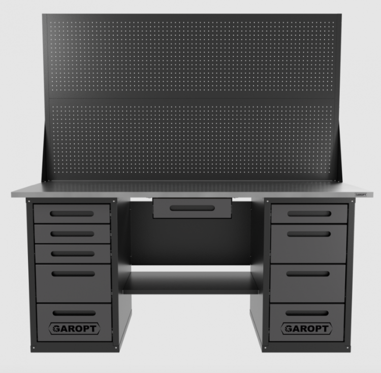 Верстак двухтумбовый 4 ящиков /5 ящиков с двумя экранами и ящиком, 1800*700 серый GAROPT, GT1800Y1Y4Y5PP2.grey Верстак двухтумбовый 4 ящиков /5 ящиков с двумя экранами и ящиком, 1800*700 серый GAROPT, GT1800Y1Y4Y5PP2.grey