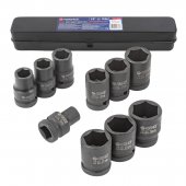 Набор головок ударных 10пр.1/2"(6-гран)(10,12,13,14,16,17,19,21,22,24,мм), в металл. кейсе Набор головок ударных 10пр.1/2"(6-гран)(10,12,13,14,16,17,19,21,22,24,мм), в металл. кейсе