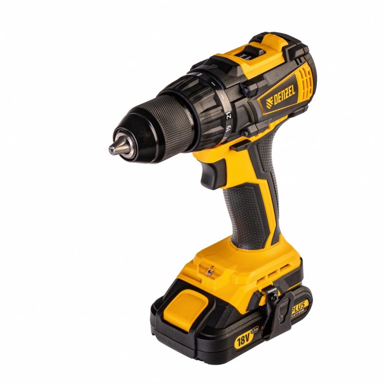 Дрель-шуруповерт аккумуляторная, бесщет. BLDL-IB-18-02, Li-Ion, 18 В, 2 акк.// Denzel