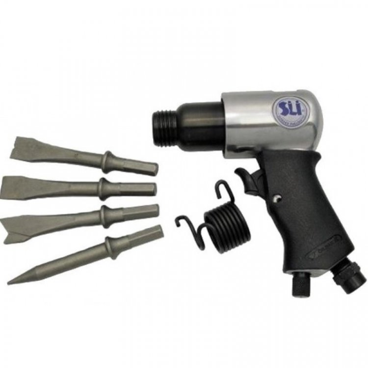 150мм Пневмомолоток 4500 ударов/мин в комплекте с зубилами 9пр. 150мм Пневмомолоток 4500 ударов/мин в комплекте с зубилами 9пр.