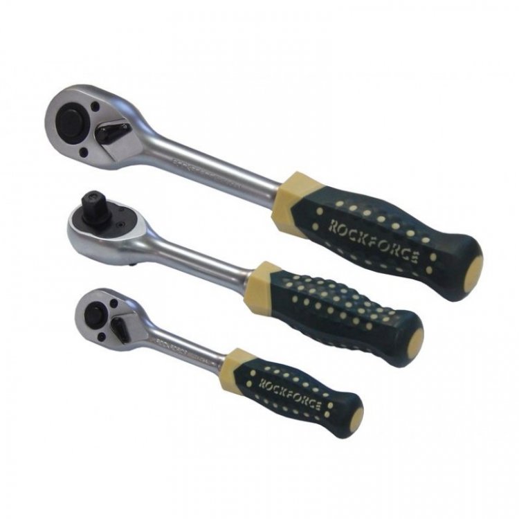 Трещотка реверсивная усиленная с резиновой ручкой 1/2" (72зуб.)