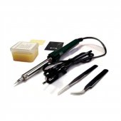 Паяльник электрический с набором инструментов и аксессуаров 6пр.(220V,50Hz,60W,пинцеты-2шт,расходники)в сумке